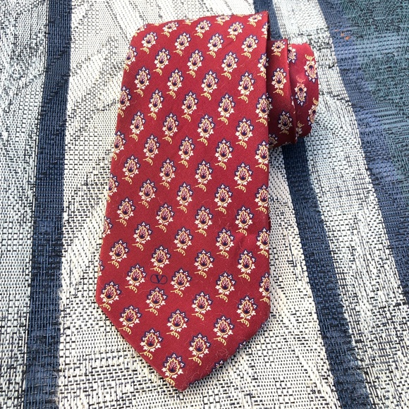 Valentino Cravatte Vintage Floral Pattern Necktie Tie - Picture 7 of 7